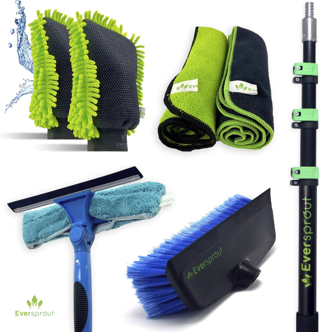 5-to-13 Foot Car Wash Kit with Extension Pole and Scrub Brush U433144