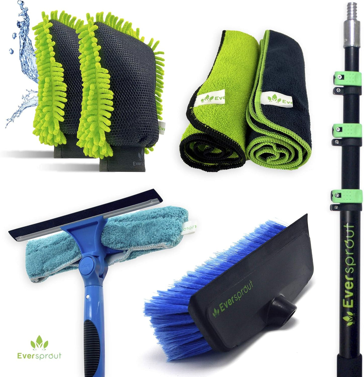 5-to-13 Foot Car Wash Kit with Extension Pole and Scrub Brush U433144