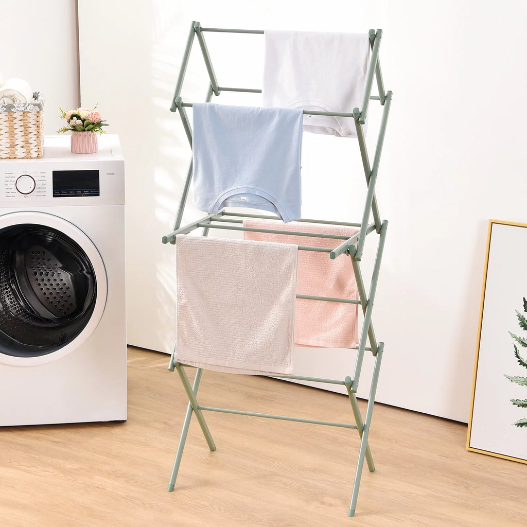 3-Tier Collapsible Steel Laundry Rack J855568