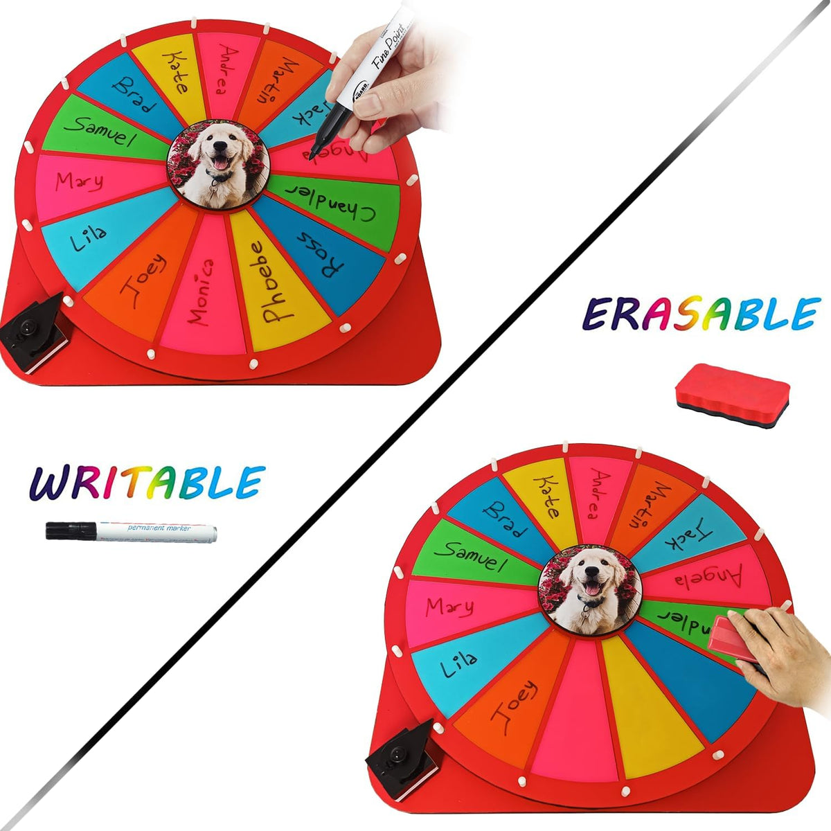 18 Slots Color Tabletop Spinning Prize Wheel A33372