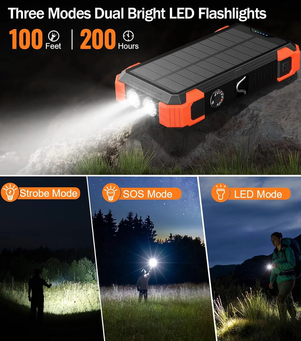 42800mAh Solar Charger Power Bank Portable Battery Pack K59203