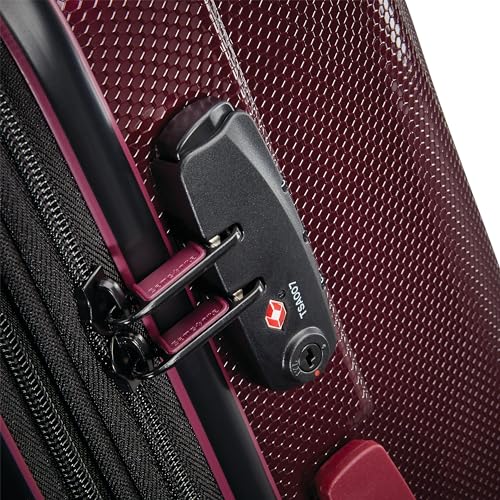 3 Piece Hard-Shell Luggage Set with Carry-On, Medium, and Large Suitcase, Aubergine O89521