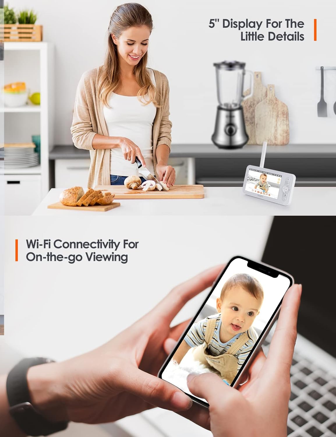 Video Baby Monitor with 1080P Camera, Night Vision, Two-Way Audio N2703