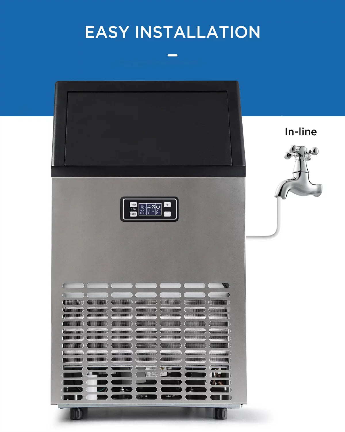 Stainless Steel Under Counter Freestanding Commercial Ice Maker Machine Y47096