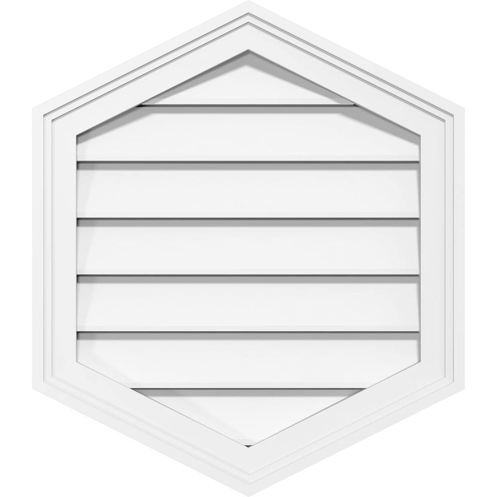 14x22W x 30x22H Vertical Peaked Surface Mount PVC Gable Vent J326