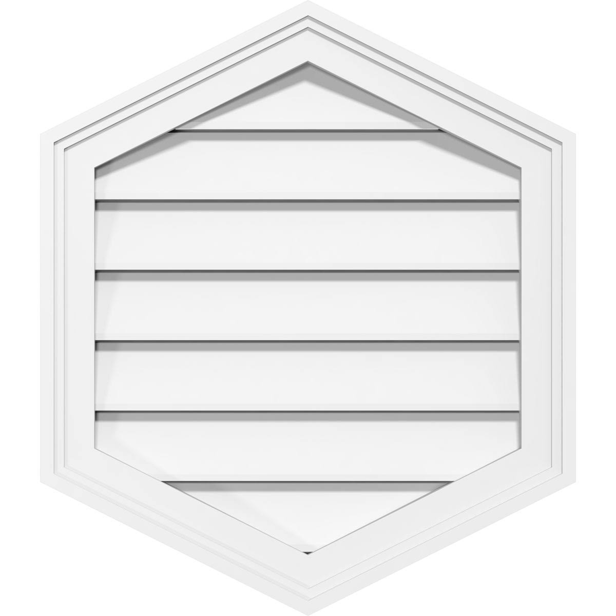 14x22W x 30x22H Vertical Peaked Surface Mount PVC Gable Vent J326