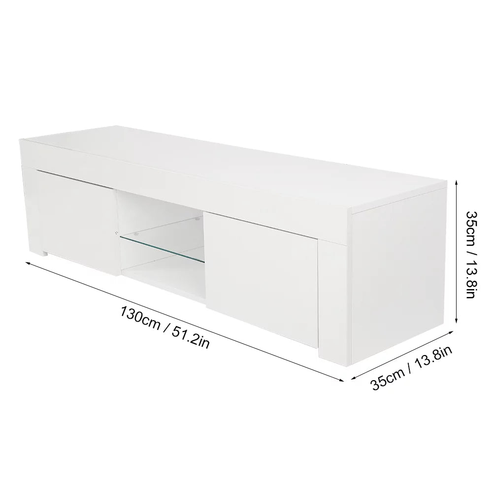 White TV Stand with LED A39317