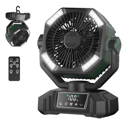 Portable Rechargeable Camping Fan with LED Lantern G584