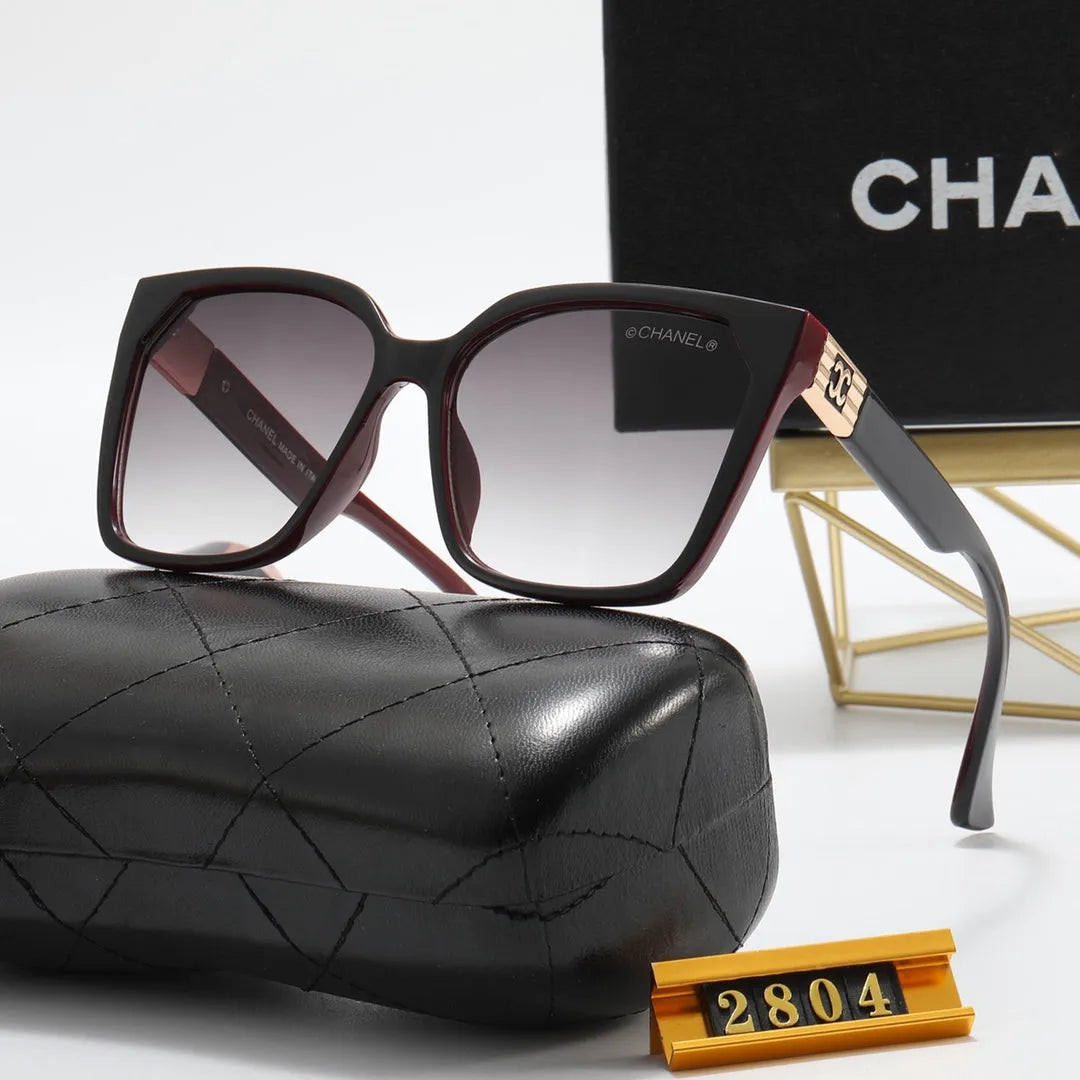 Square Double C Corrugated Temple Polarized Sunglasses B610