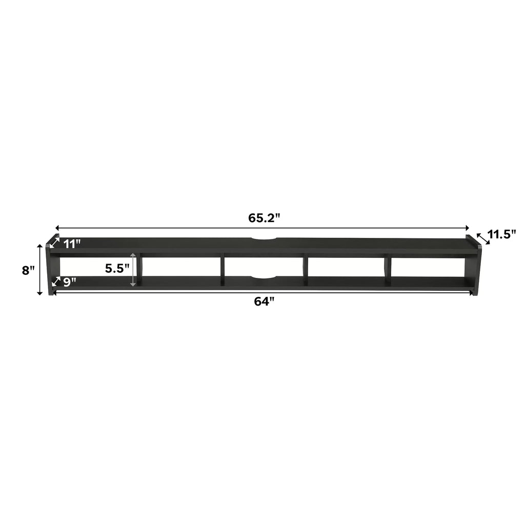 Solid Black Floating TV Stand T844051