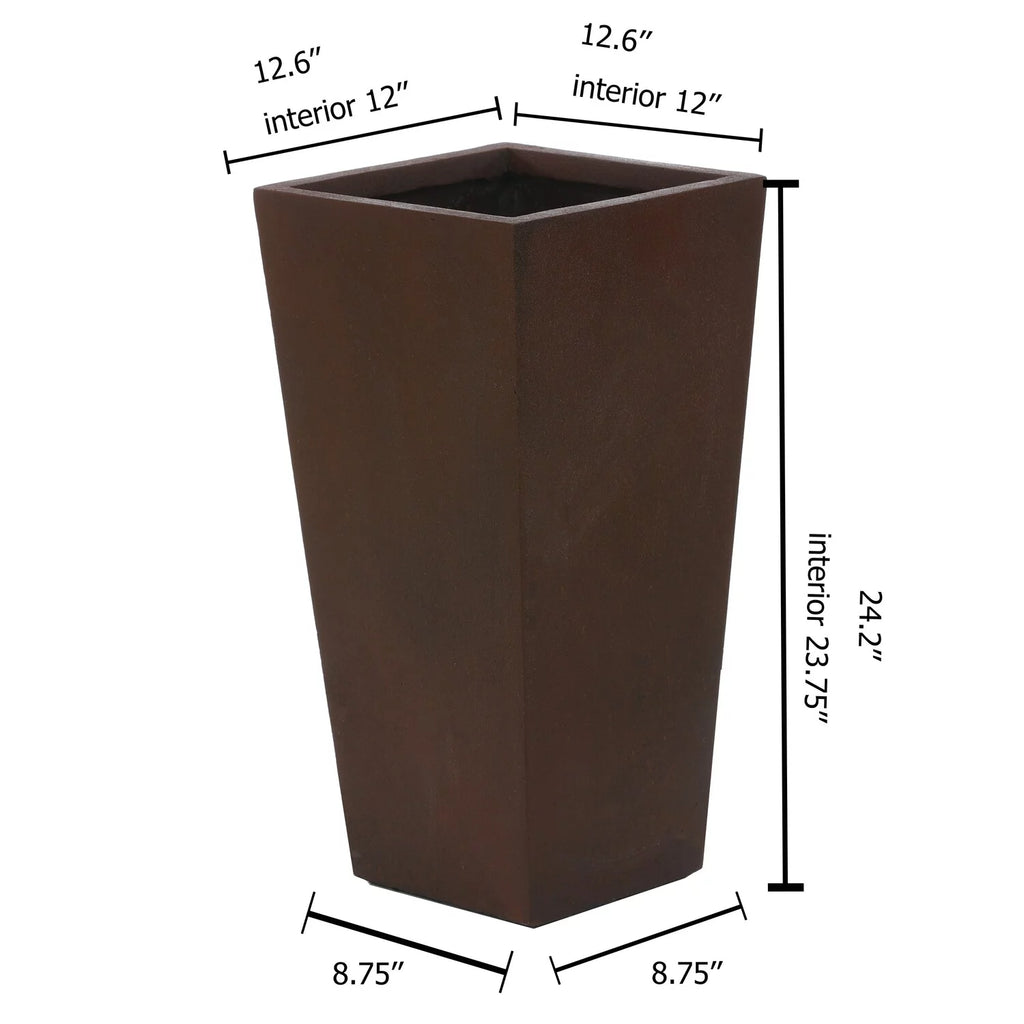 Rustic Brown Tall Tapered Planter V43172