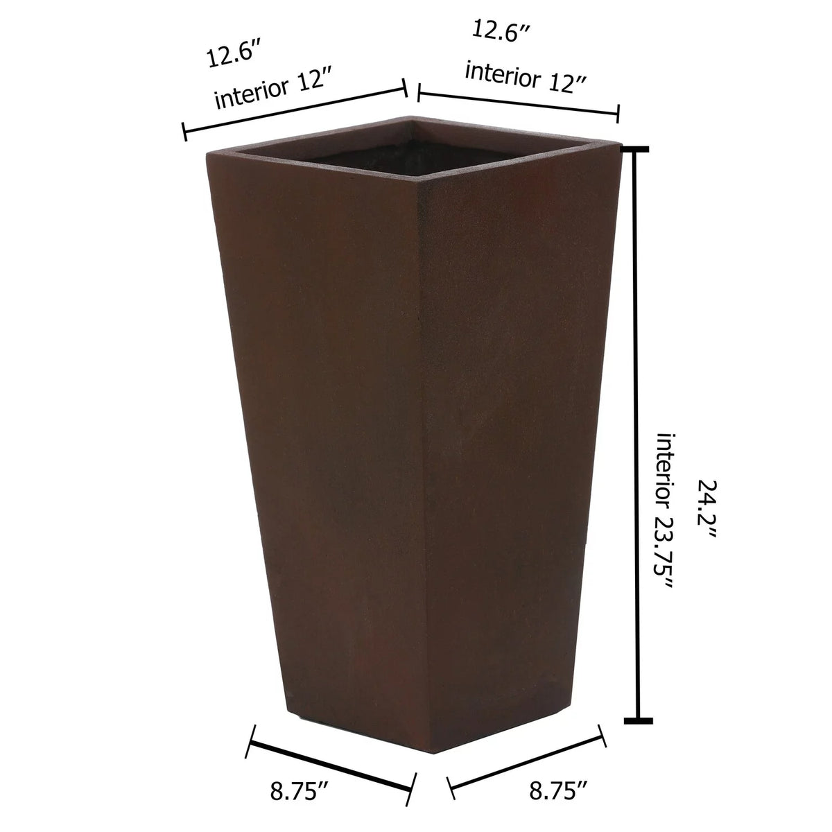 Rustic Brown Tall Tapered Planter V43172
