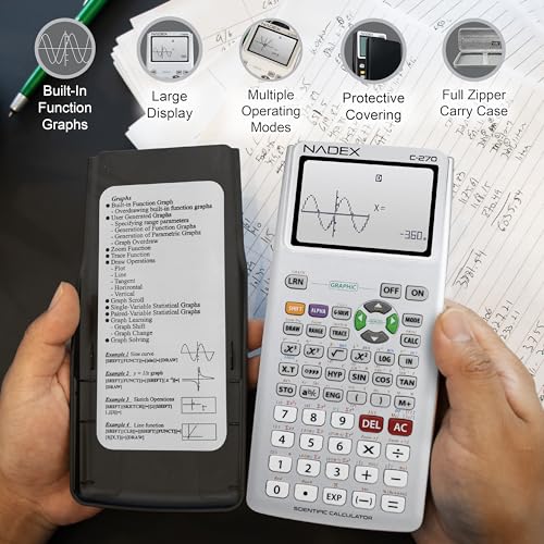 Black Graphing Scientific Calculator with Carrying Case M8135