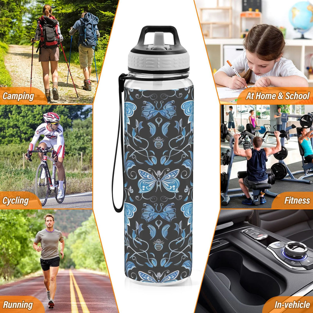 Blue 32oz Triton Sports Water Bottle with Straw C252
