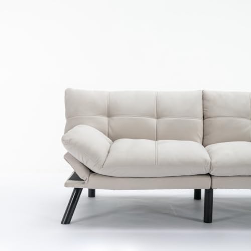 Velvet Convertible Sleeper Sofa Couch with Metal Legs B138