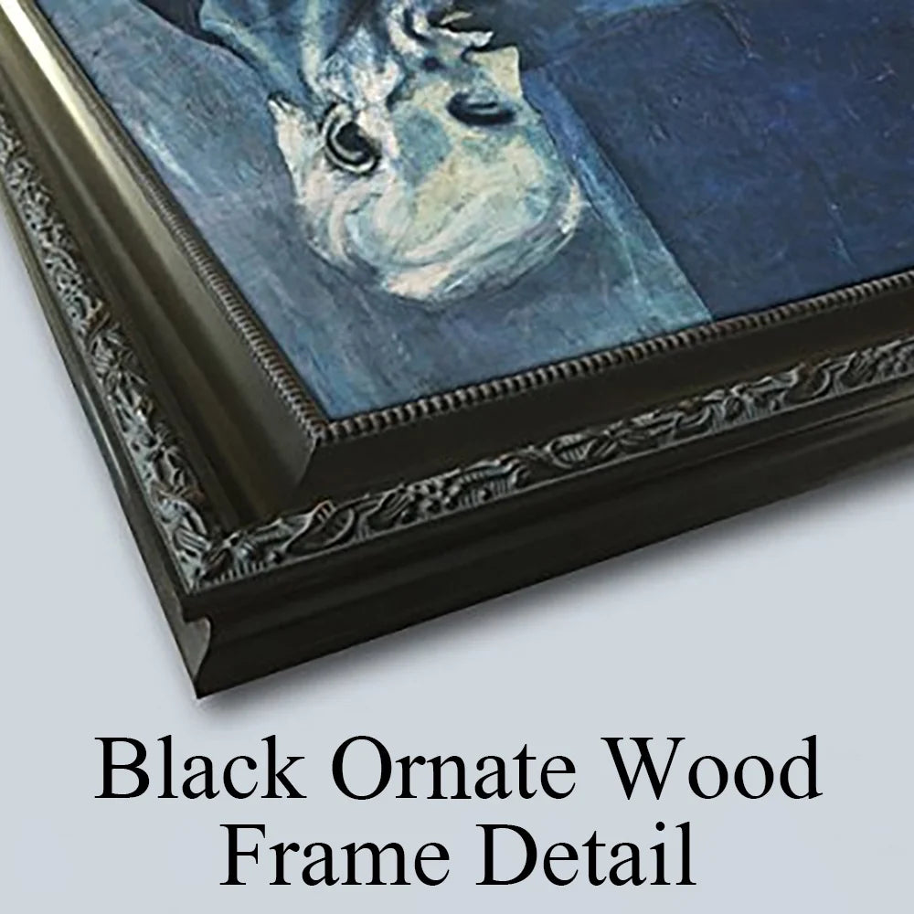 Black Ornate Wood Framed Double Matted Museum Art Print X688