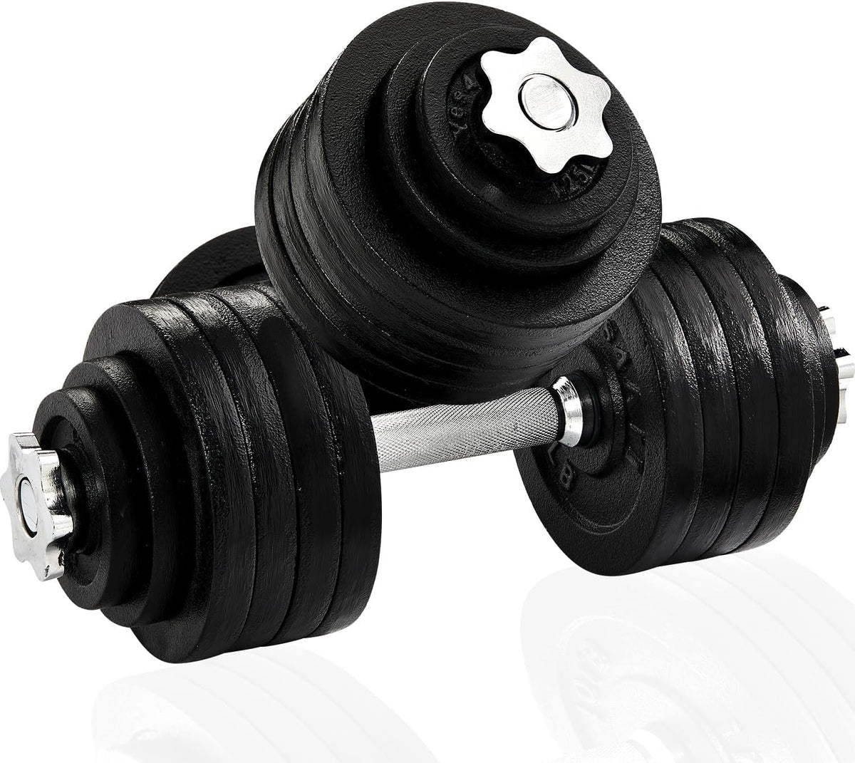 Adjustable 105 lbs Cast Iron Dumbbell Set K9093