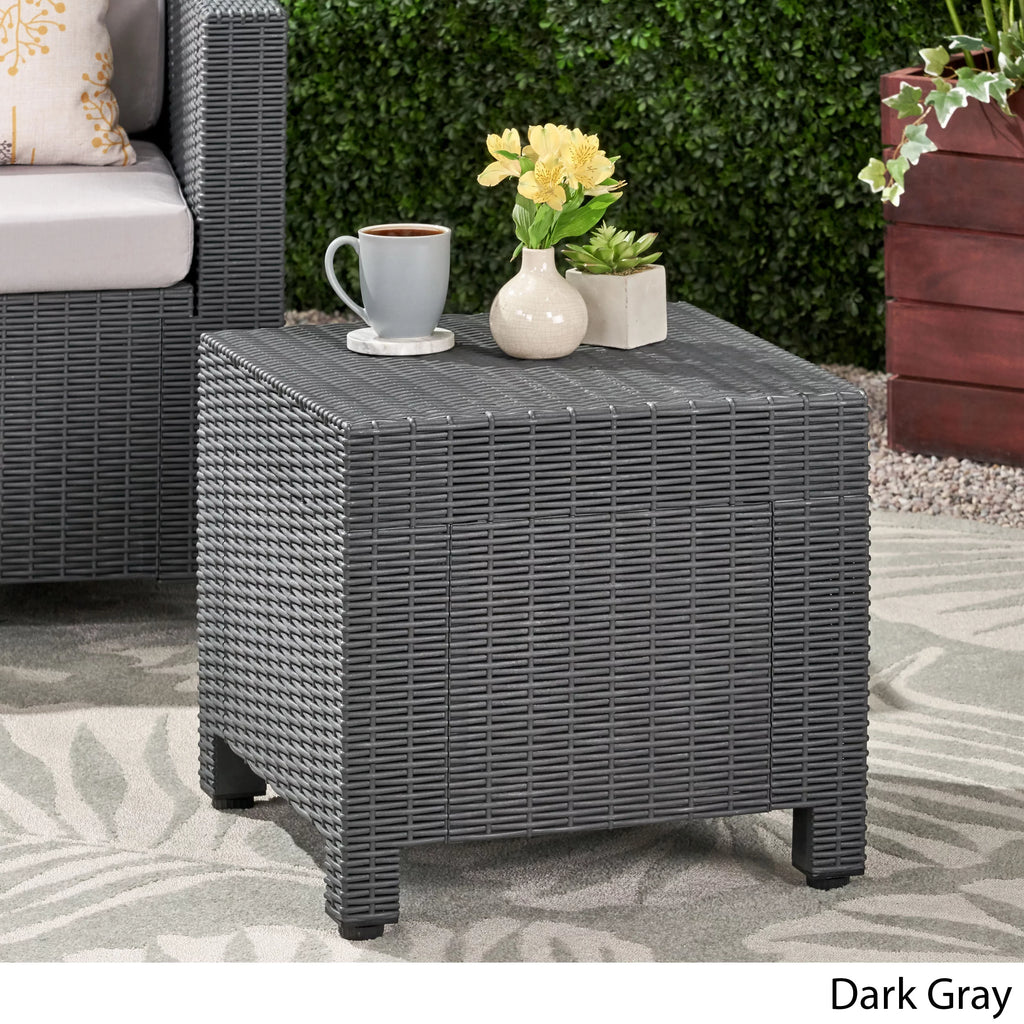 Dark Gray Wicker Side Table M732
