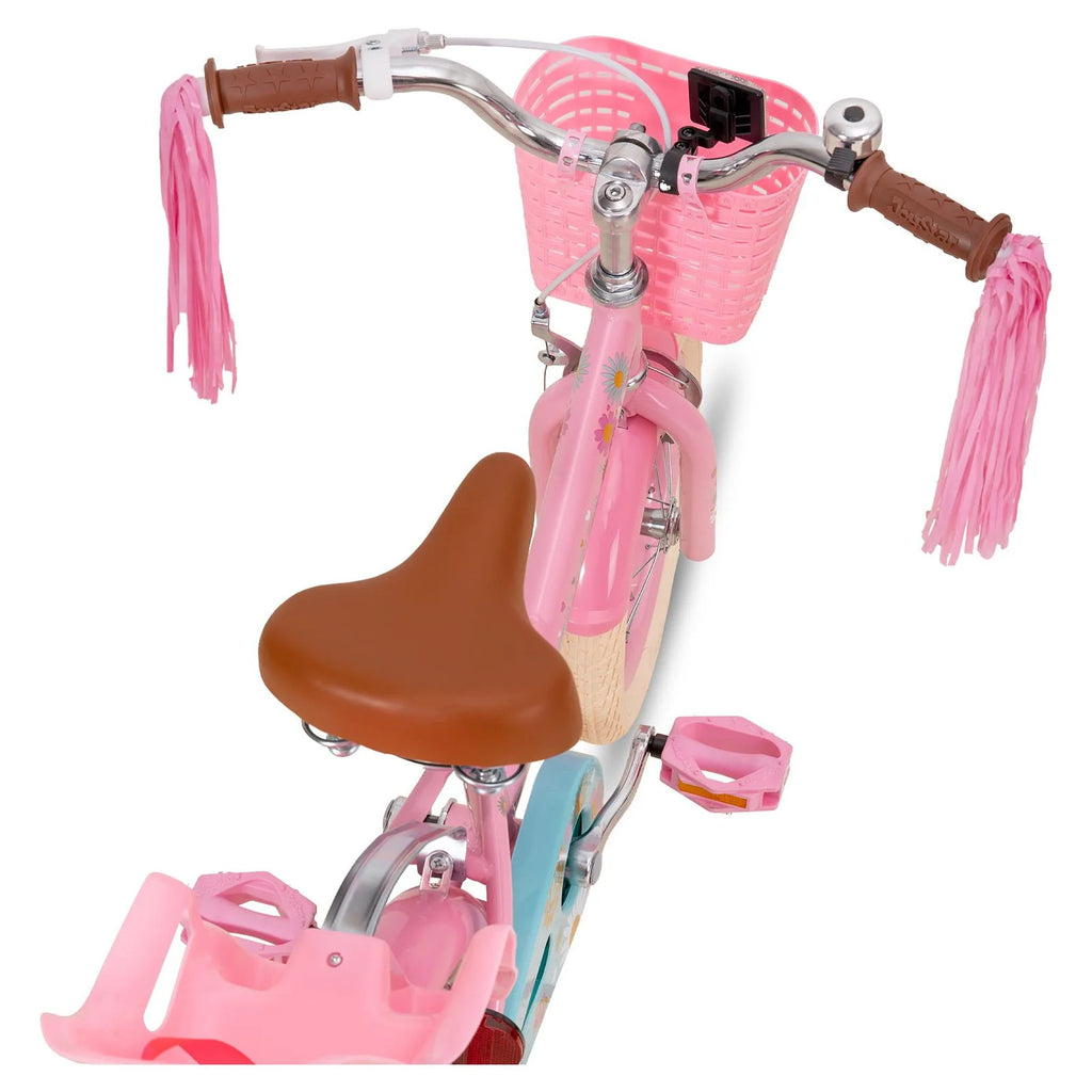 16 inch Kids Bike with Handbrake Training Wheels Basket Pink B2669