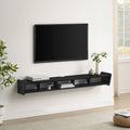 Solid Black Floating TV Stand T844051