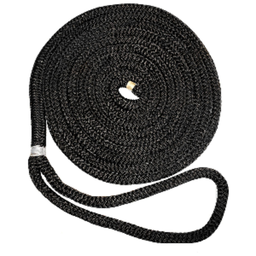 Black 5/8x22 Nylon Double Braid Dock Line R62941