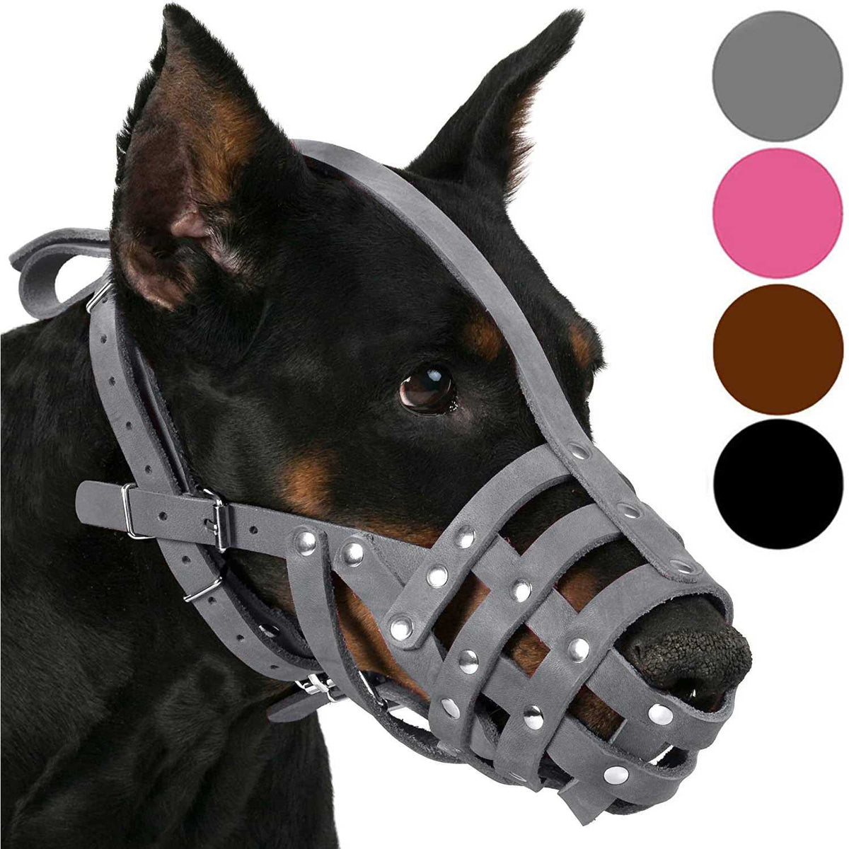 Dog Muzzle Leather Medium Large Breeds G7010