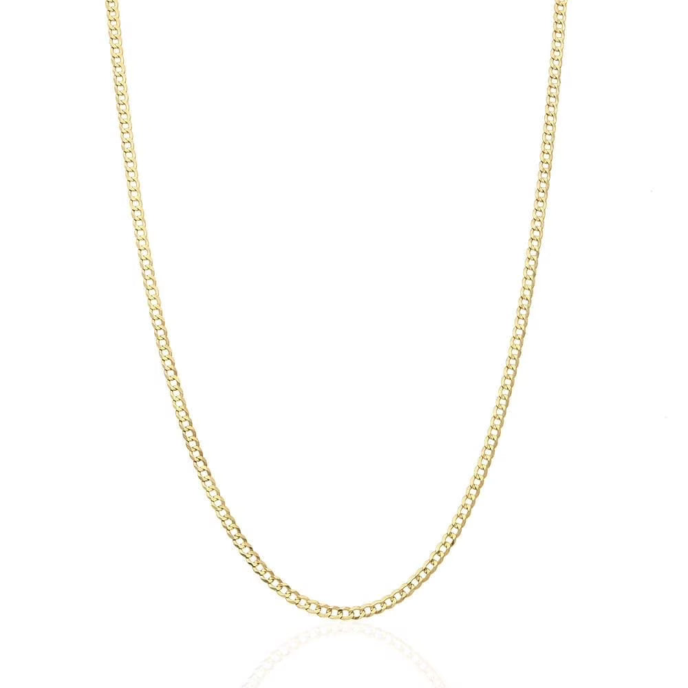 14k Solid Yellow Gold Cuban Curb Chain Necklace W3727