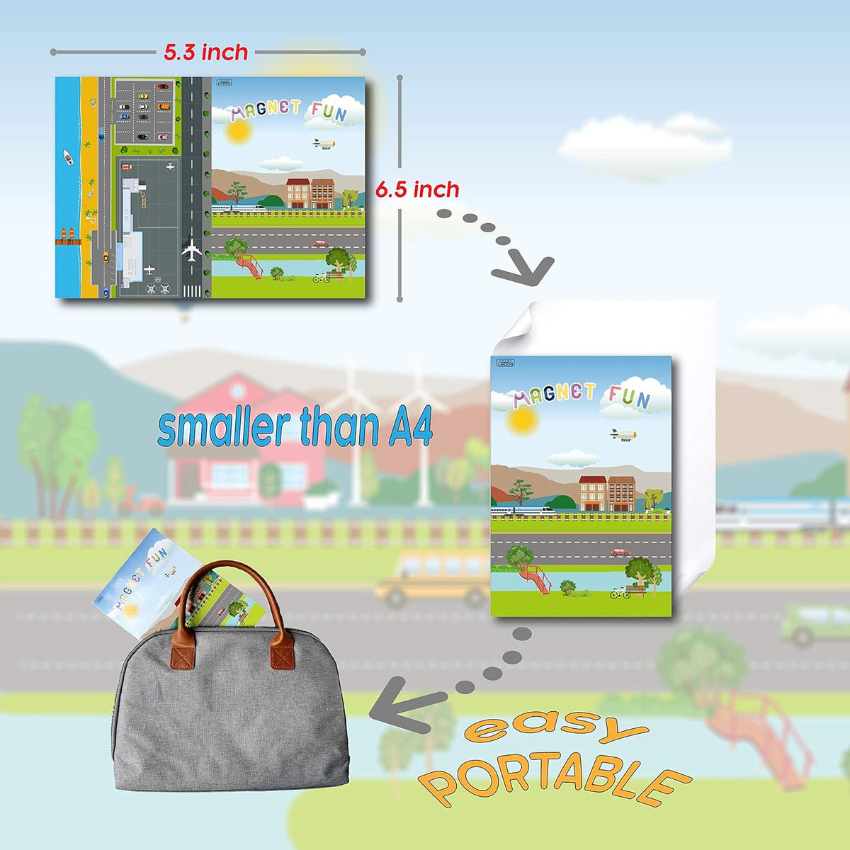 Magnetic Portable Playboard Vehicles (39 Pcs) U61101