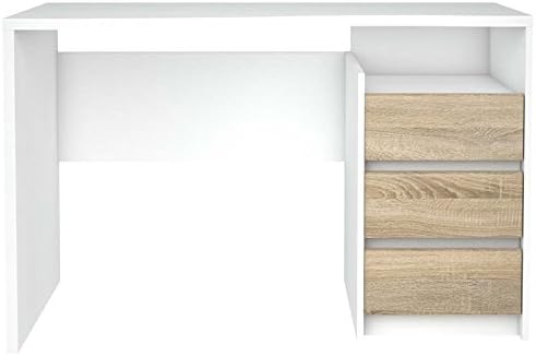 2 Piece Bookcase and Writing Desk Set in White and Oak H2843