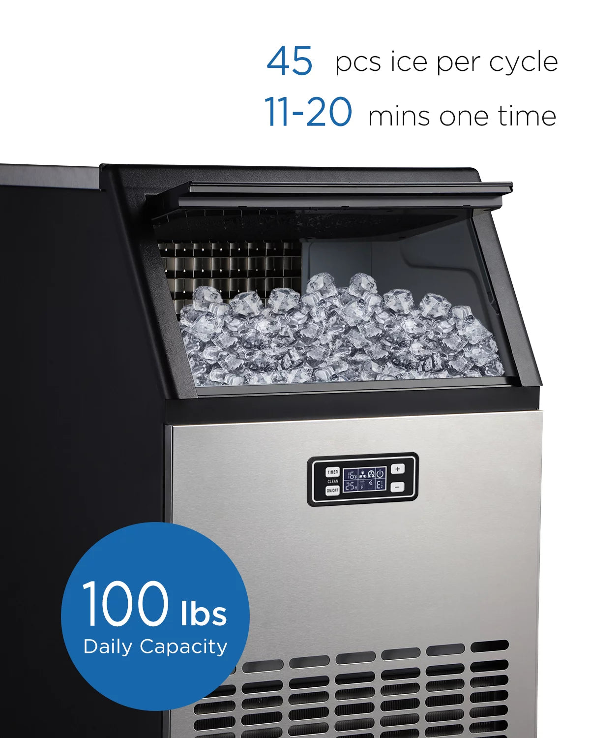 Stainless Steel Under Counter Freestanding Commercial Ice Maker Machine Y47096