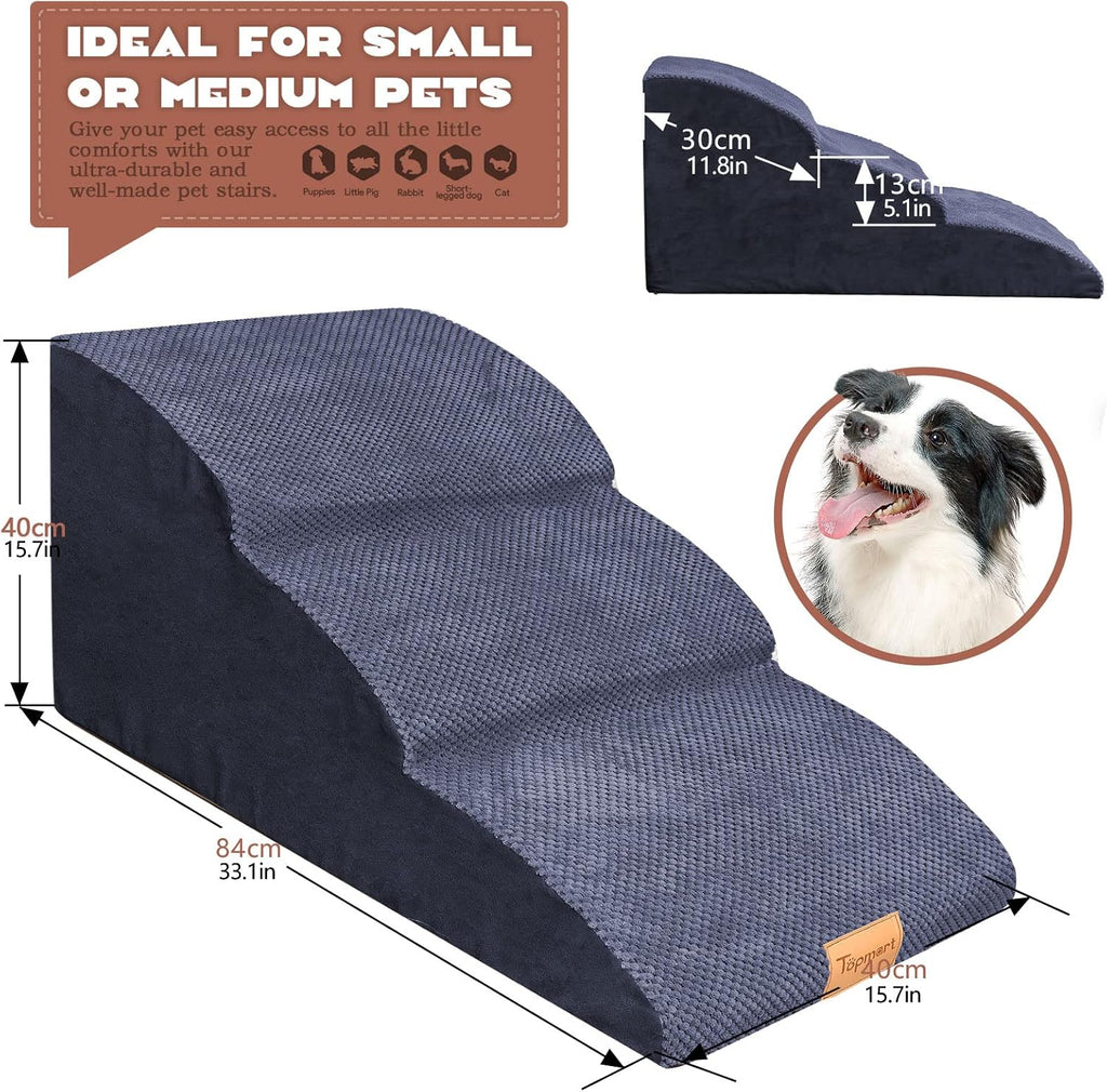 3 Tiers Non-Slip Soft Foam Dog Stairs F7064