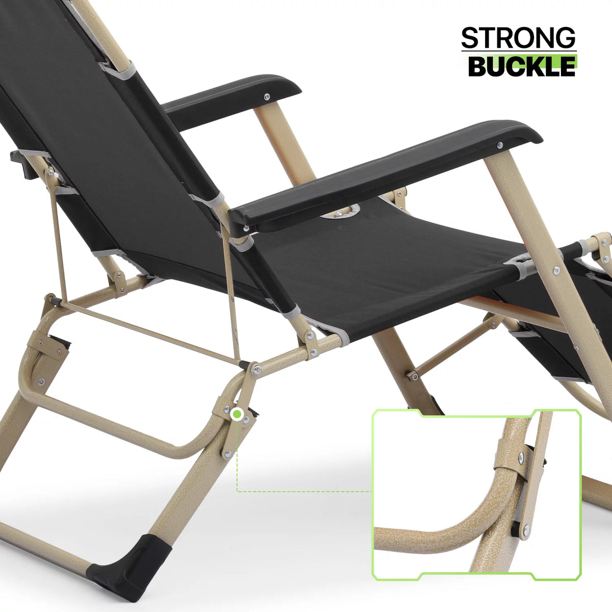 Zero Gravity Lounge Chair with Adjustable Headrest, Black G8313