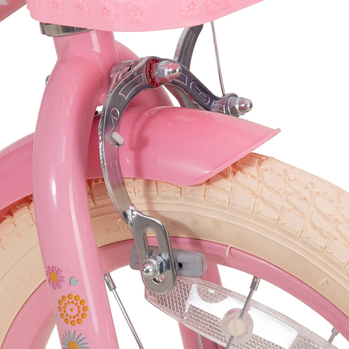 16 inch Kids Bike with Handbrake Training Wheels Basket Pink B2669