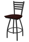 Pewter Swivel Stool with Dark Cherry Oak Seat E495890