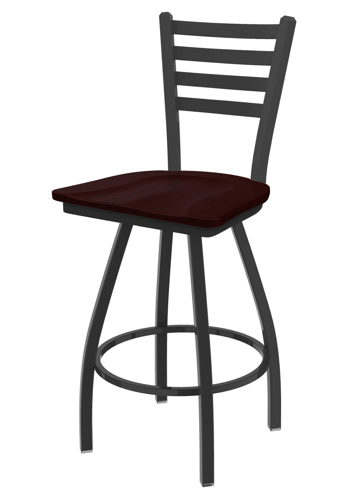 Pewter Swivel Stool with Dark Cherry Oak Seat E495890