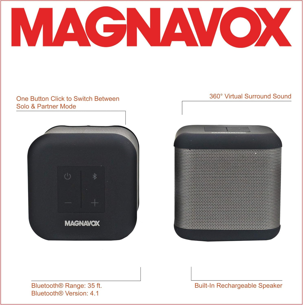 Silver and Black Stereo Speakers, Bluetooth, Pack of 2 K708
