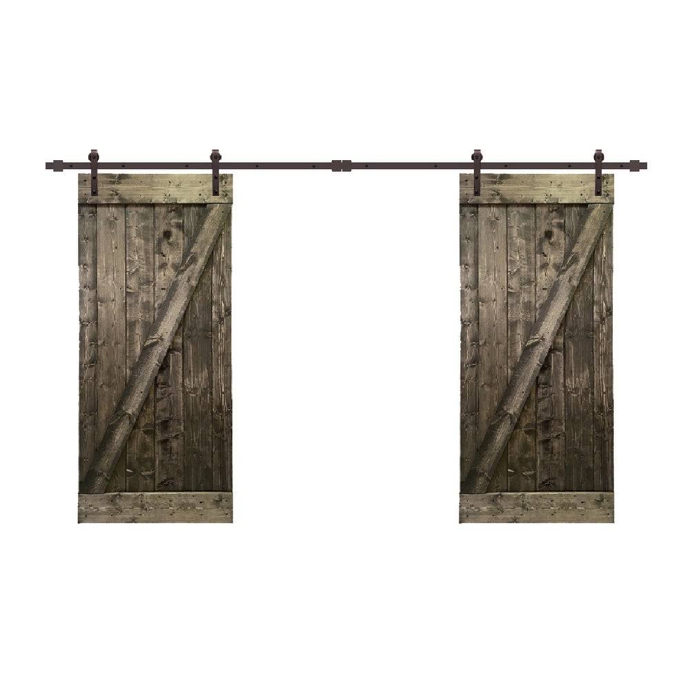 Stained Z Bar Double Barn Door with Hardware Kit V55289