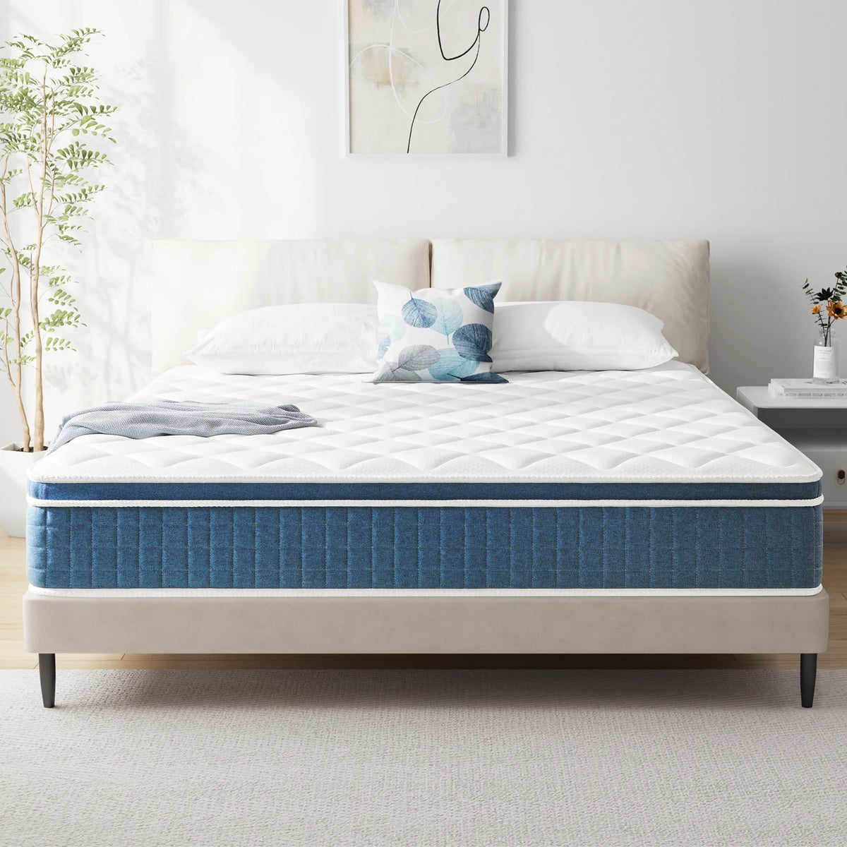 Queen Size Hybrid Innerspring and Gel Memory Foam Mattress D464