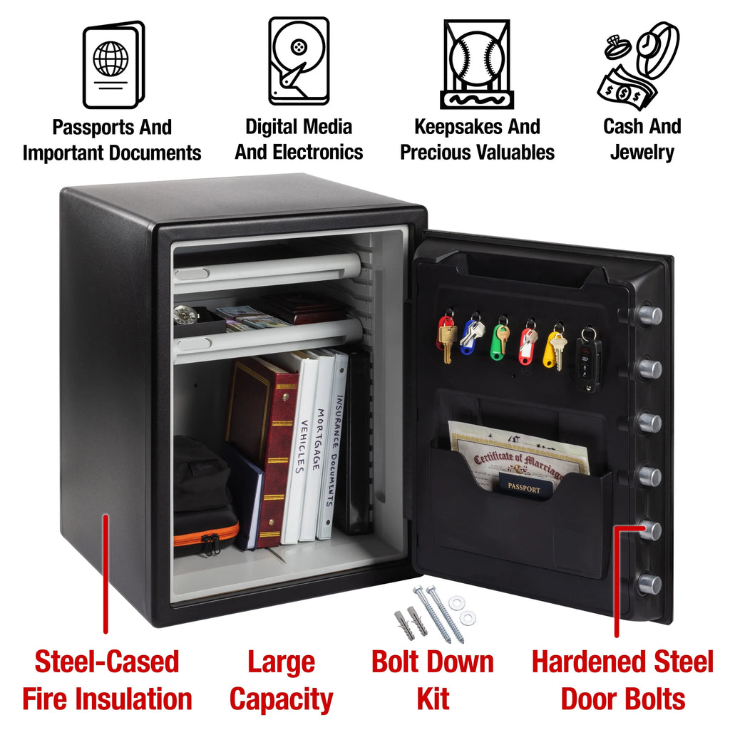Water and Fire-Resistant Safe with Digital Keypad Lock, 2.0 cu. ft. V8483