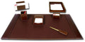 Rustic Brown Leather 7-Piece Desk Set F216
