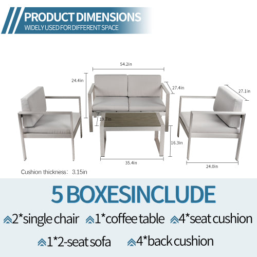 Aluminum 4 Piece Sofa Seating Group T819
