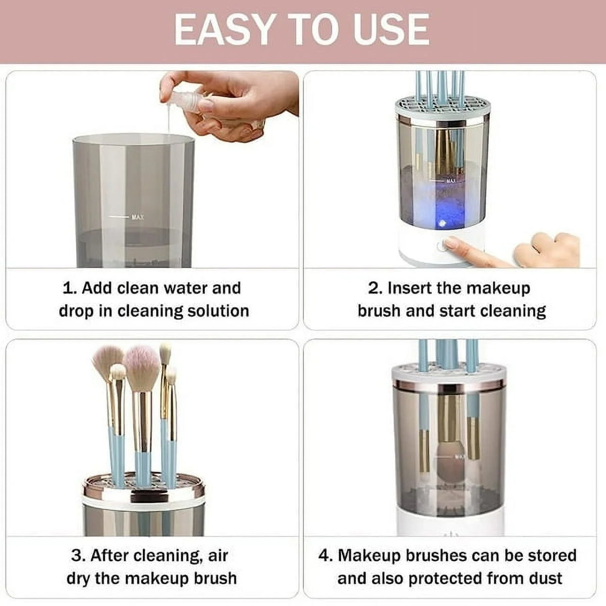 Portable Electric USB Makeup Brush Cleaner Machine V8734