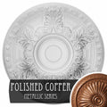 23 1/2x22OD x 2 3/4x22P Hand-Painted Polished Copper Ceiling Medallion G503