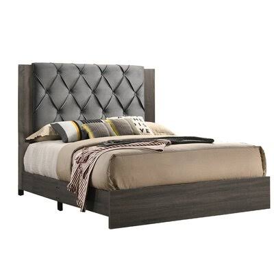 Black Tufted Low Profile Standard Bed A971