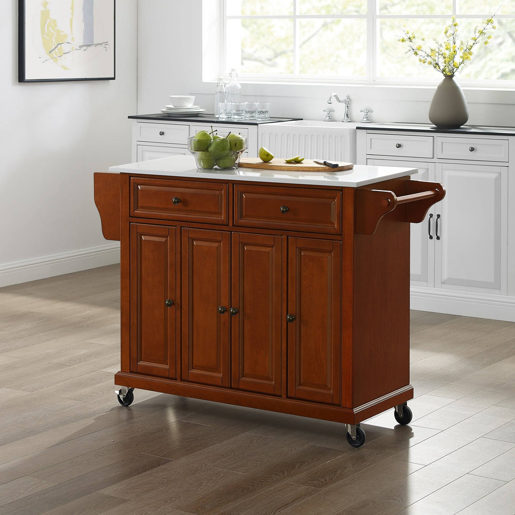 Full Size Granite Top Kitchen Cart A935
