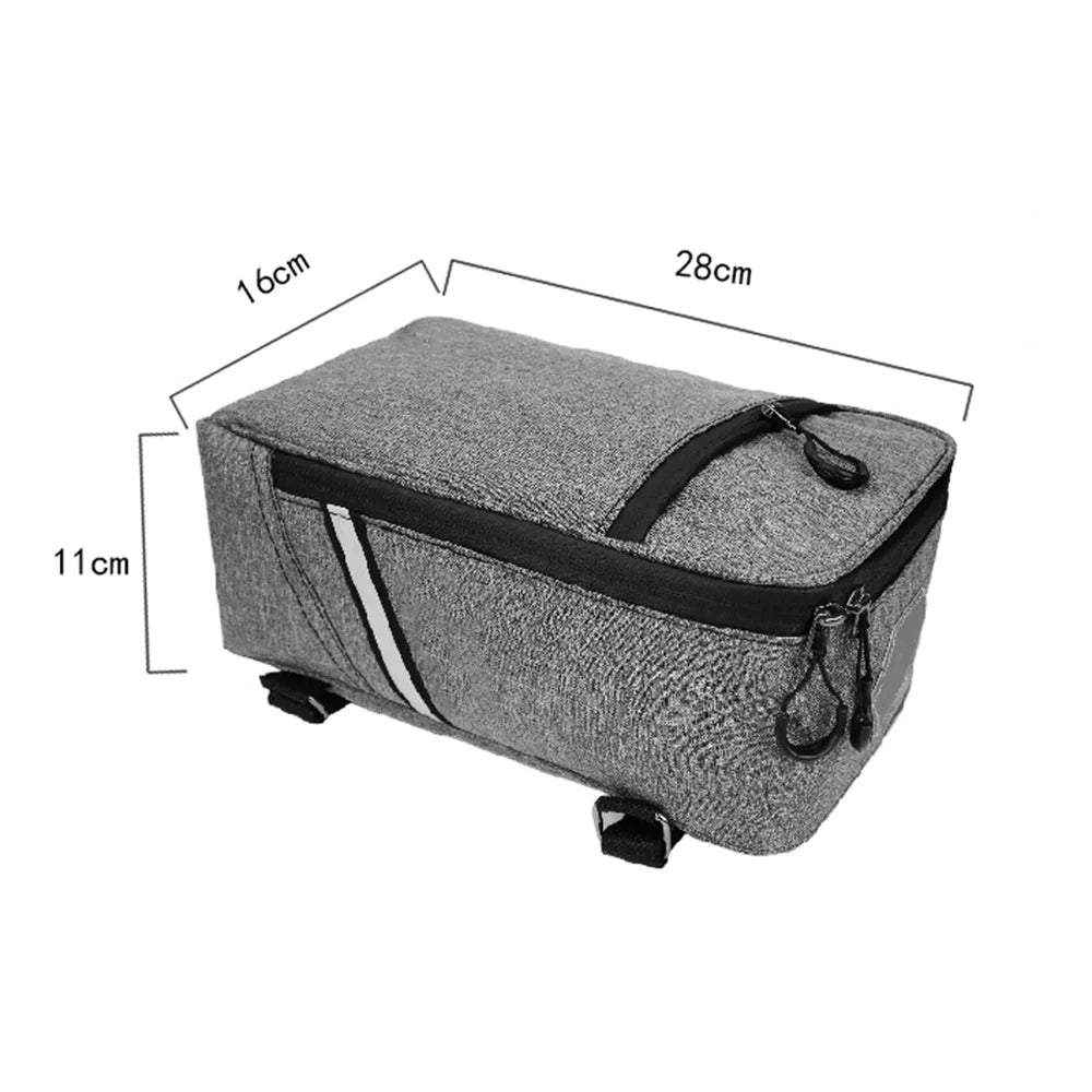 Water Resistant Canvas Bike Rear Seat Bag, 5L Capacity O78785