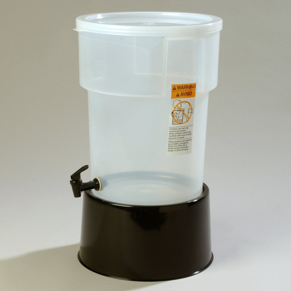 Polypropylene Round Beverage Dispenser with Base, 5 gal. Capacity, Black, Pack of 2 W43364