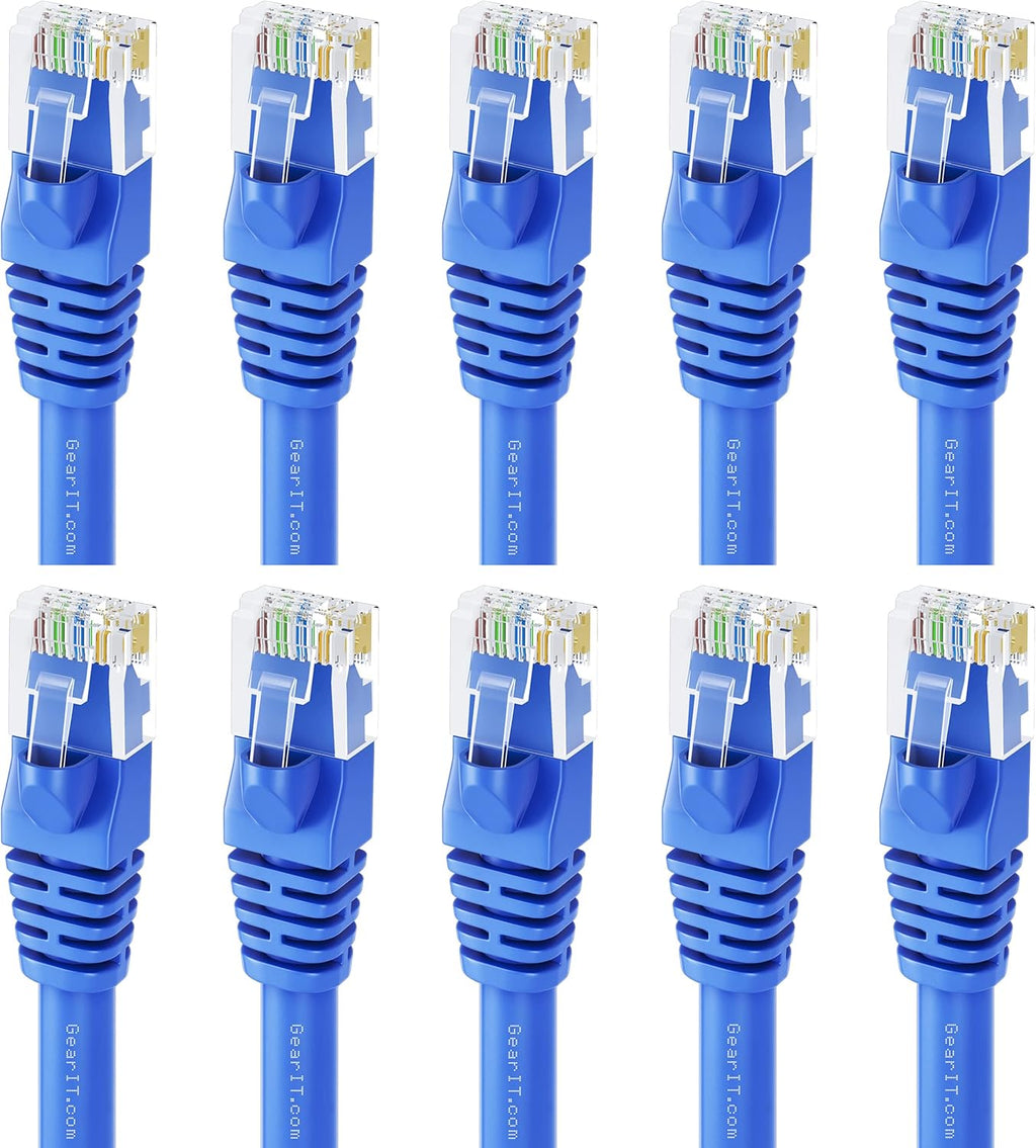 50-Pack Cat5e Ethernet Patch Cable 3 Feet Blue RJ45 Network Cord T71326