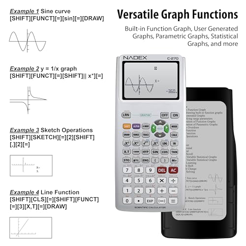 Black Graphing Scientific Calculator with Carrying Case M8135