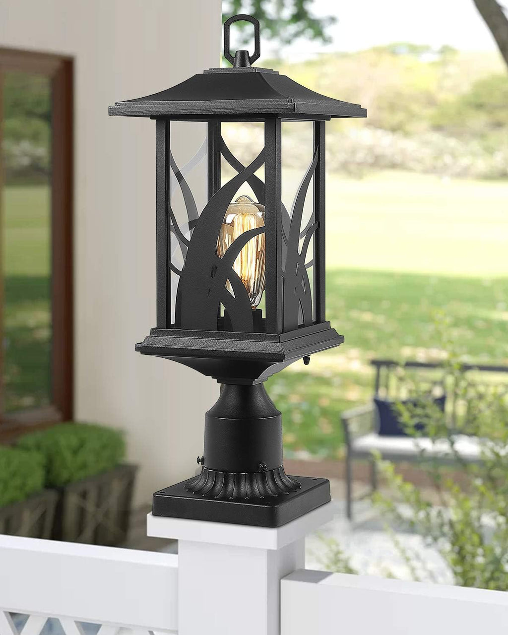 Sand Textured Black Cast Aluminum Outdoor Post Lights Y683199